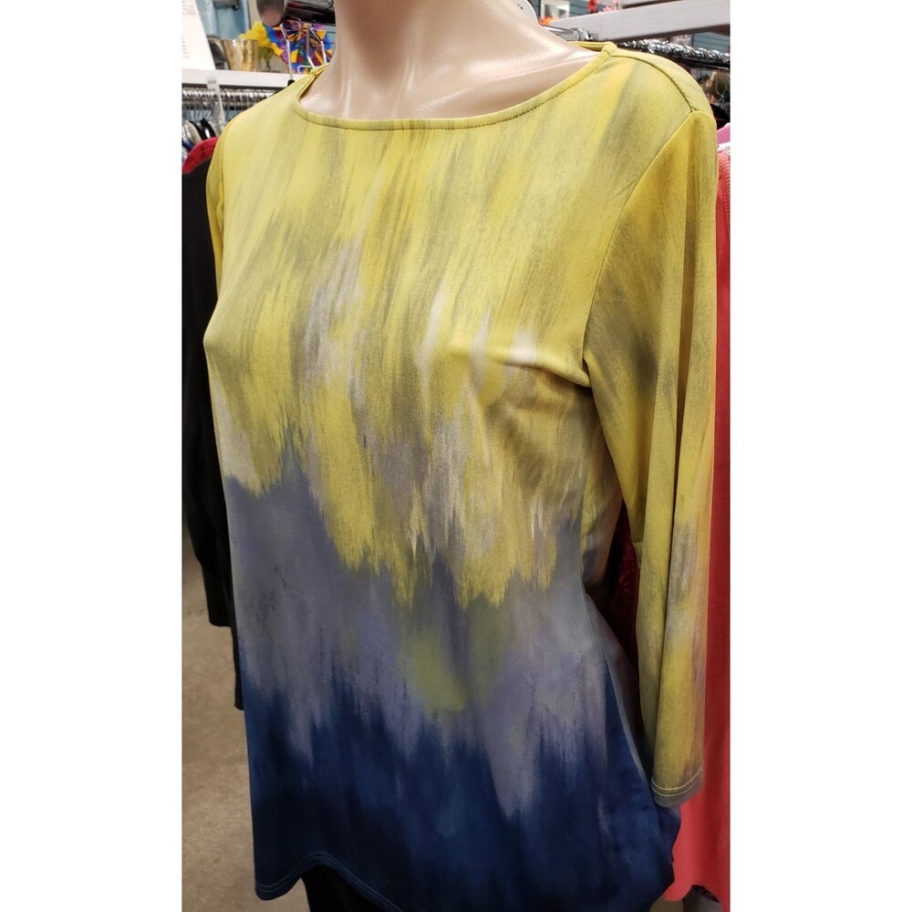 Linea by Louis Dell'Olio Women's Medium 3/4 Sleeve Tunic Ombre Pullover Top XS